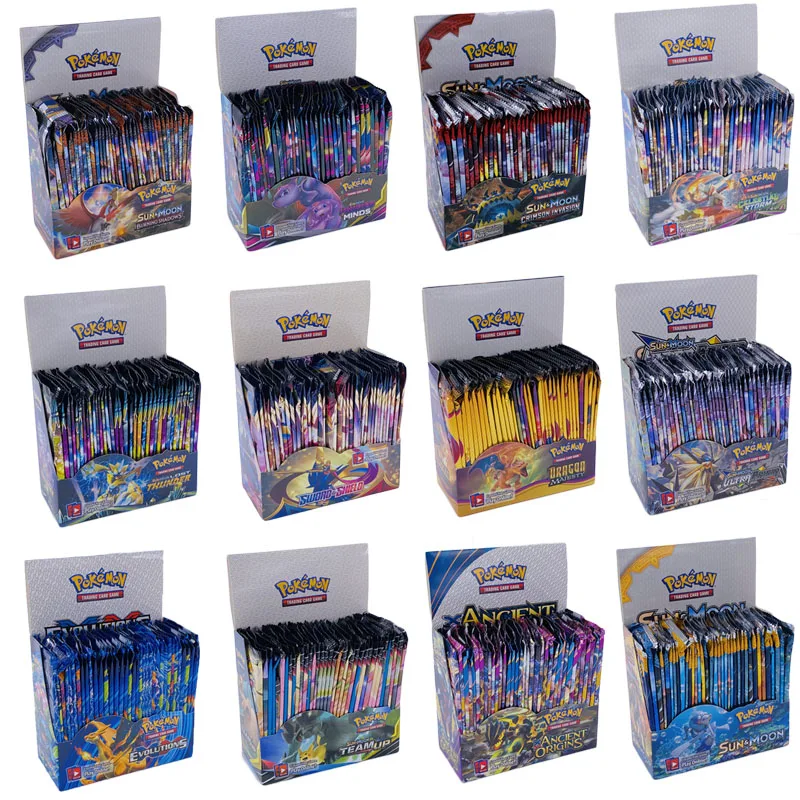 324pcs 15styles Pokemones card Collection English language Sword-shield Dragon majesty Trading Card Game A Box of 36 Bags | Игрушки и