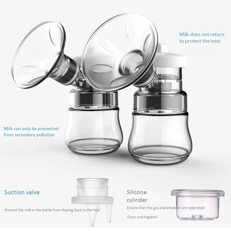 

Electric Breast Pump Smart Bilateral Large Suction Quiet Automatic Breast Pumping Device 9-Speed Adjustment Anti-Backflow