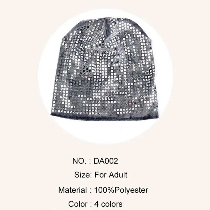 Geebro весенне-зимняя плотная бархатная шапка ручной работы с блестками для