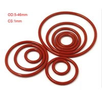 50pcs red vmq silicone o ring gasket cs 1mm od 5mm 46mm food grade silicon o ring gasket rubber o ring