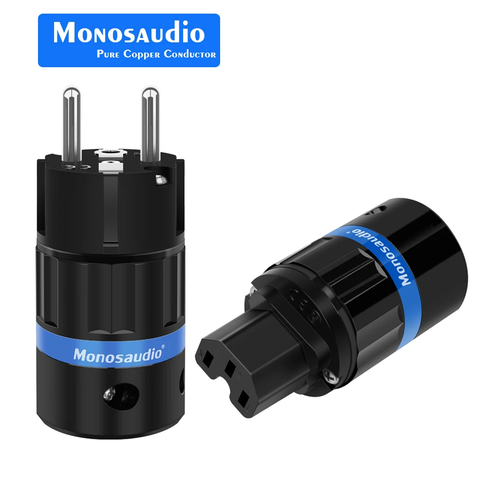 Monosaudio E104R/F104R родиевое покрытие Чистая медь штепсельная вилка Schuko европейского