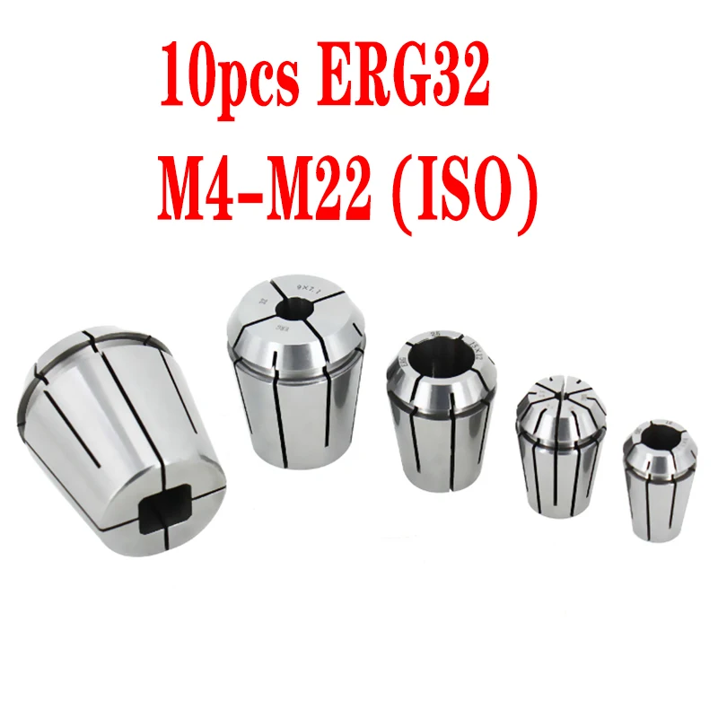 10 шт. наборы цанг ERG25 ERG32 метчики жесткий патрон для нарезания резьбы стандарт ISO M3-M16 квадратные цанги токарный станок с ЧПУ инструменты для нарезания резьбы