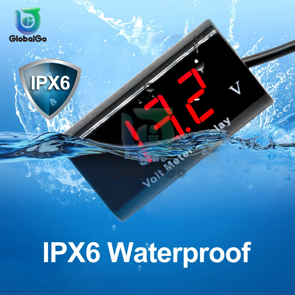 

0.56" DC3-18V IPX6 Waterproof Voltmeter Car Motorcycle Bicycle Bike LED Display Volt Voltage Panel Meter Tester 5V 12V