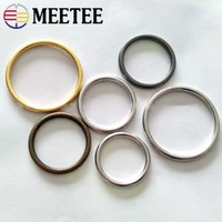 meetee 5pcs o ring metal round circle 20 50mm for clothing handbag decoration button hardware leather crafts accessories bf264