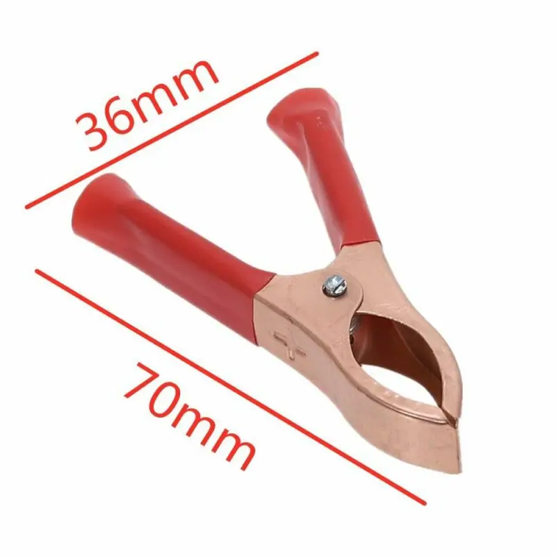 

30A 70mm Insulated Red & Black Handles Crocodile Car Caravan Battery Lead Clip