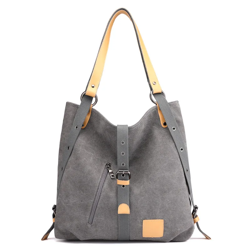 

ABQP Canvas Shoulder Bag Multi-compartment Handbag Large Capacity Messenger Bag Multifunctional Backpack Bags for Women 2021