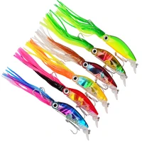 1pcs sleeve fish fishing lure 6 89inch 17 5cm18g squid artificial hard fishing bait with treble hook finish tackle