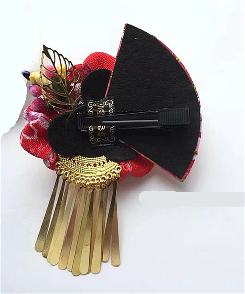 1pcs Handwork Japanese Style Sakura Hair Clip Fan Tassel Hairpin for Kimono Yukata Cosplay Prop Decor Women Girl Gift | Тематическая