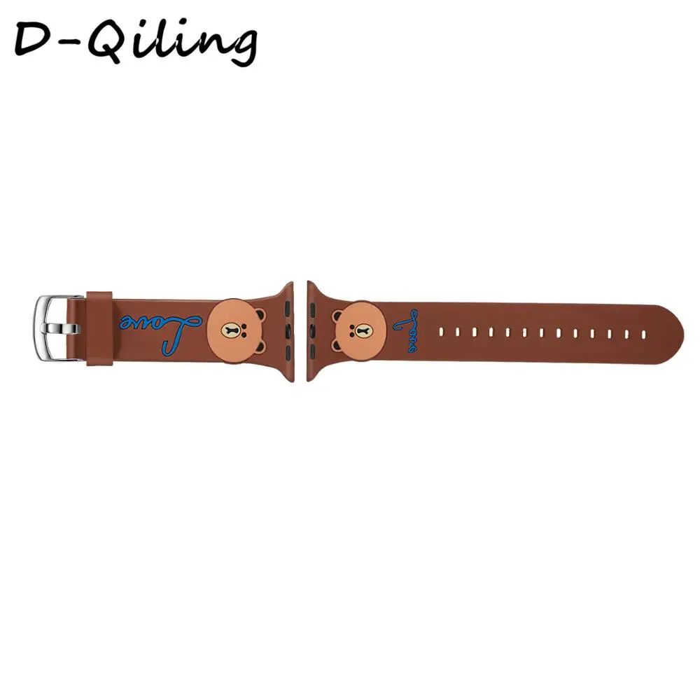 Силиконовый ремешок D Qiling для часов Apple Watch 38 мм 42 40 44 iWatch 2 3 4 сменный