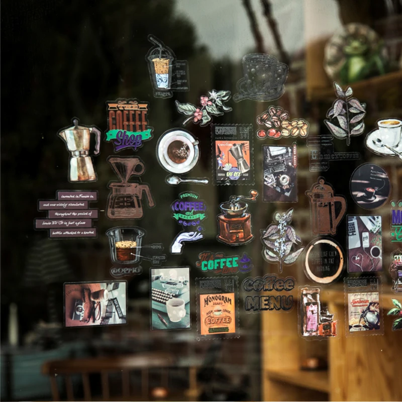 30 шт./упаковка прозрапосылка наклейки в виде кофейных растений|Наклейки| |