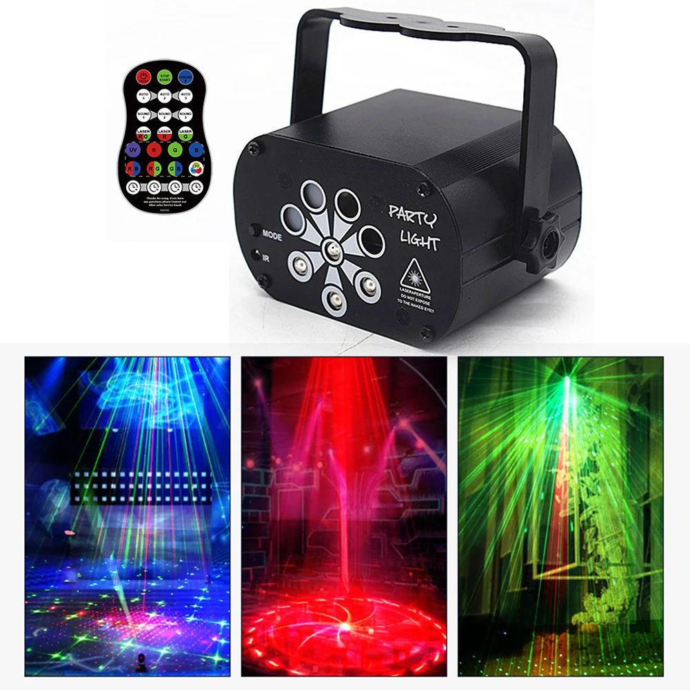 

Миниатсветильник DJ-прожектор для дискотеки, праздничный сценический прожектор с голосовым управлением, лазерный USB-прожектор, Стробоскопи...