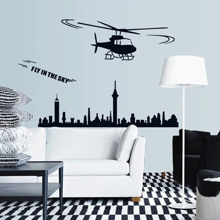 

Aircraft High-rise Bedroom Sofa Background Home Decoration Stickers Self-adhesive Wall Stickers