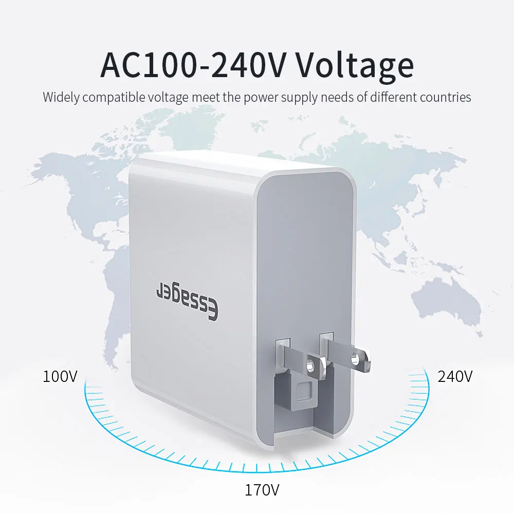 Essager 48 Вт мульти Быстрая зарядка 3,0 USB зарядное устройство PD usb type C QC3.0 QC турбо настенное быстрое зарядное устройство для телефона для iPhone 11 Pro Max Xiaomi