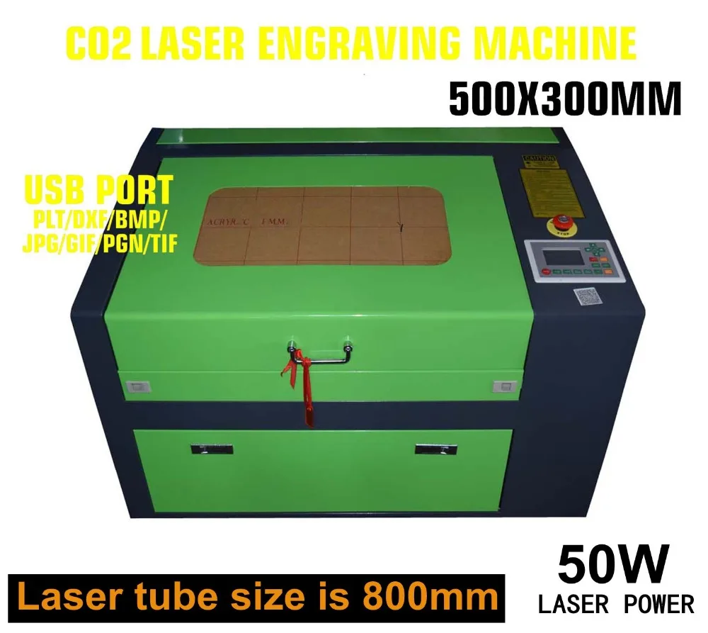 50 Вт CO2 лазерный гравер 500x300 гравировальный станок KH5030-50W воздушная помощь Деревообработка/ремесла USB U-FLASH