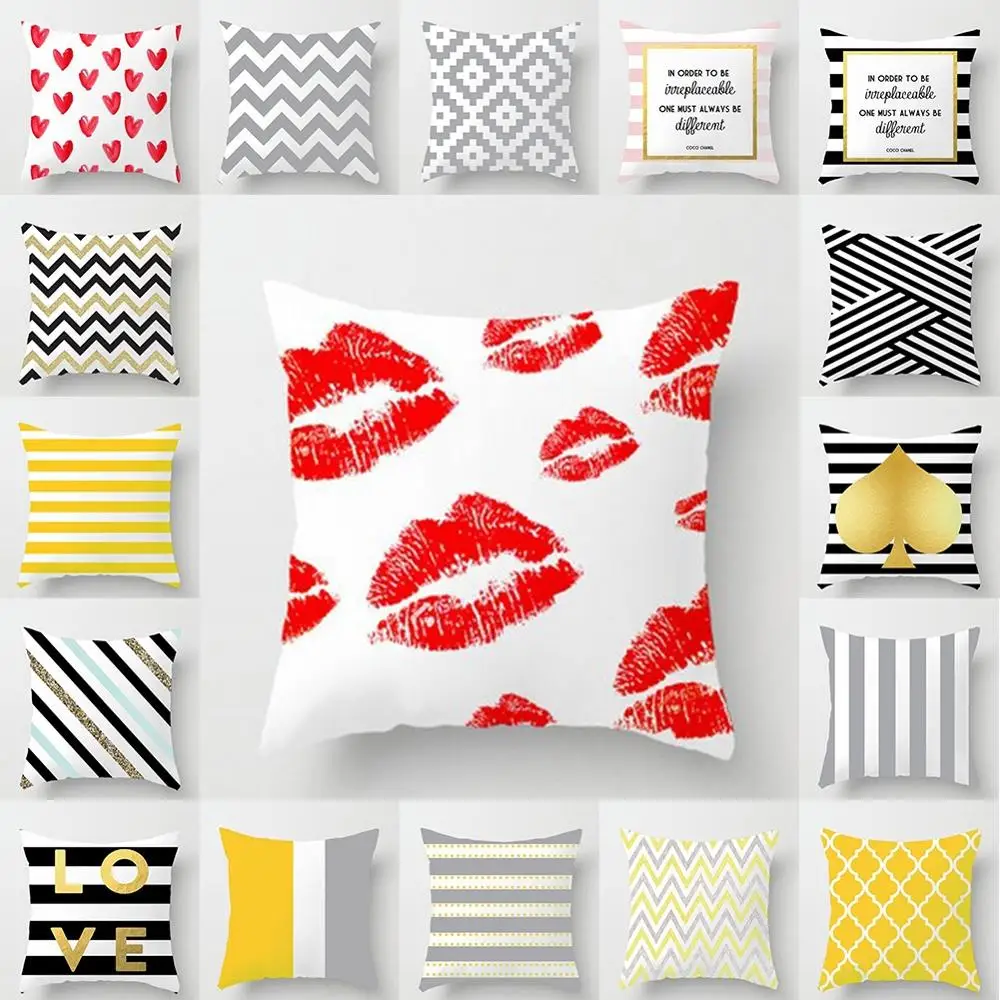 

45*45 cm Striped Decorative Pillowcases Office Sofa Super Soft Fabric Cushion Home Pillow Case Simple Fashion Home Decoration