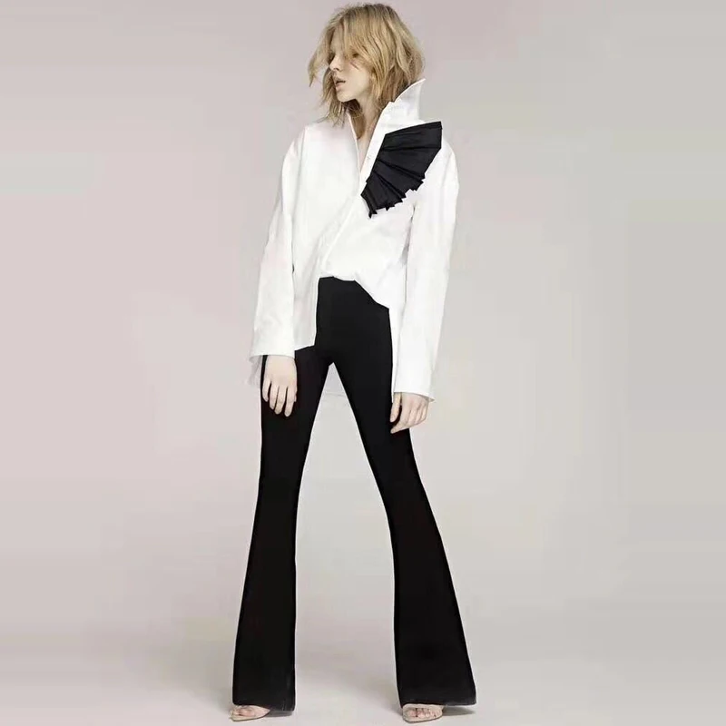 Новые модные высококачественные осенние вечерние повседневные белые рубашки