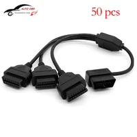 50pcs 16 pin obd one to three 1 to 3 splitter cable wire extension cords obdii obd ii connector cable code diagnostics tool
