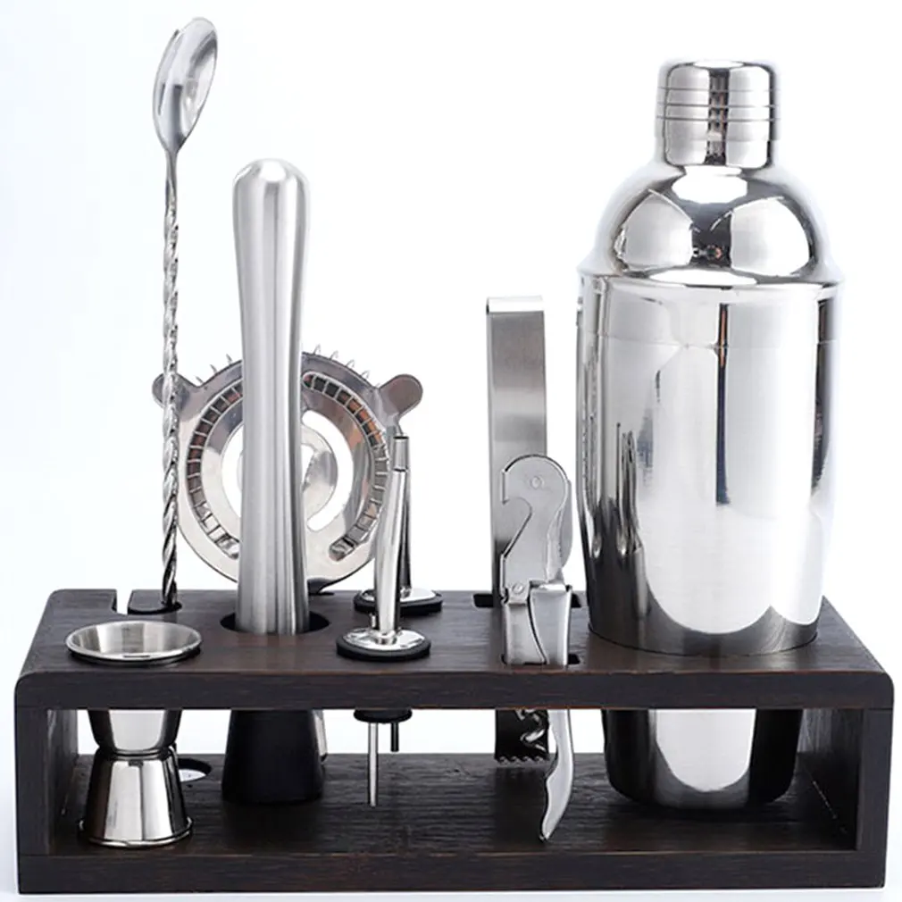 

9pcs/set Cocktail Shaker Set Bar Tools Home Decoration Stainless Steel Material Gift Cocktail Shaker Set