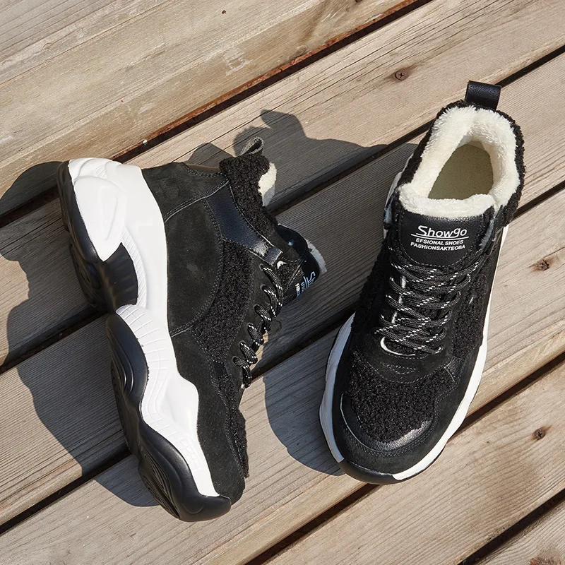 Белые женские туфли Модные брендовые с толстой подошвой zapatos de mujer Дышащие черные