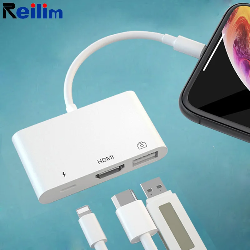 USB адаптер Reilim для OS/IOS устройств с HDMI разъемом цвет белый|Переходники и адаптеры| |