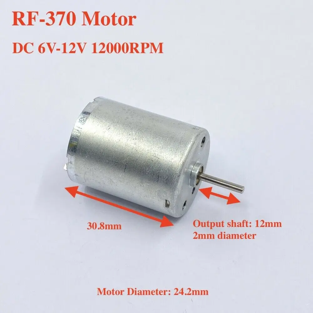Micro RF 370CA 24 мм электродвигатель постоянного тока 6 в 9 12 В 12000 об/мин высокая