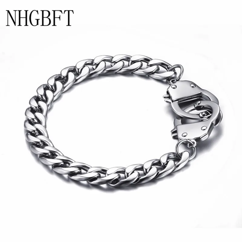

NHGBFT Classic Handcuffs Viking Bracelets For Mens Stainless Steel Bracelets