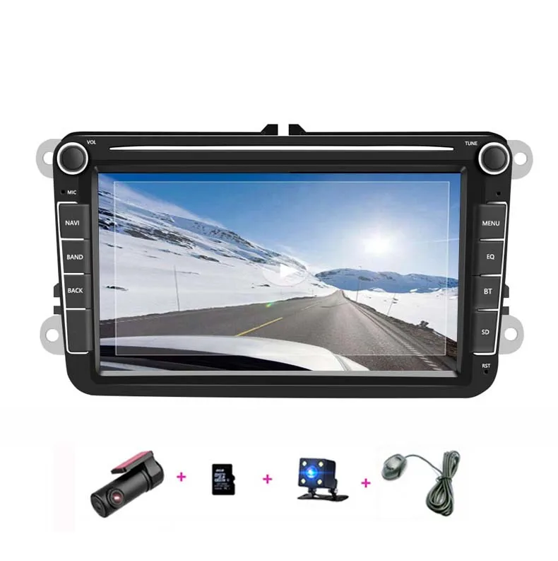 with DVR CAM 8GB MIC 2 Din автомагнитола gps навигация Мультимедиа для VW POLO PASSAT B5 B6 Golf 5 Octavia SEAT LEON Tiguan Touran Jetta School Rapid - Цвет: with DVR CAM 8GB MIC