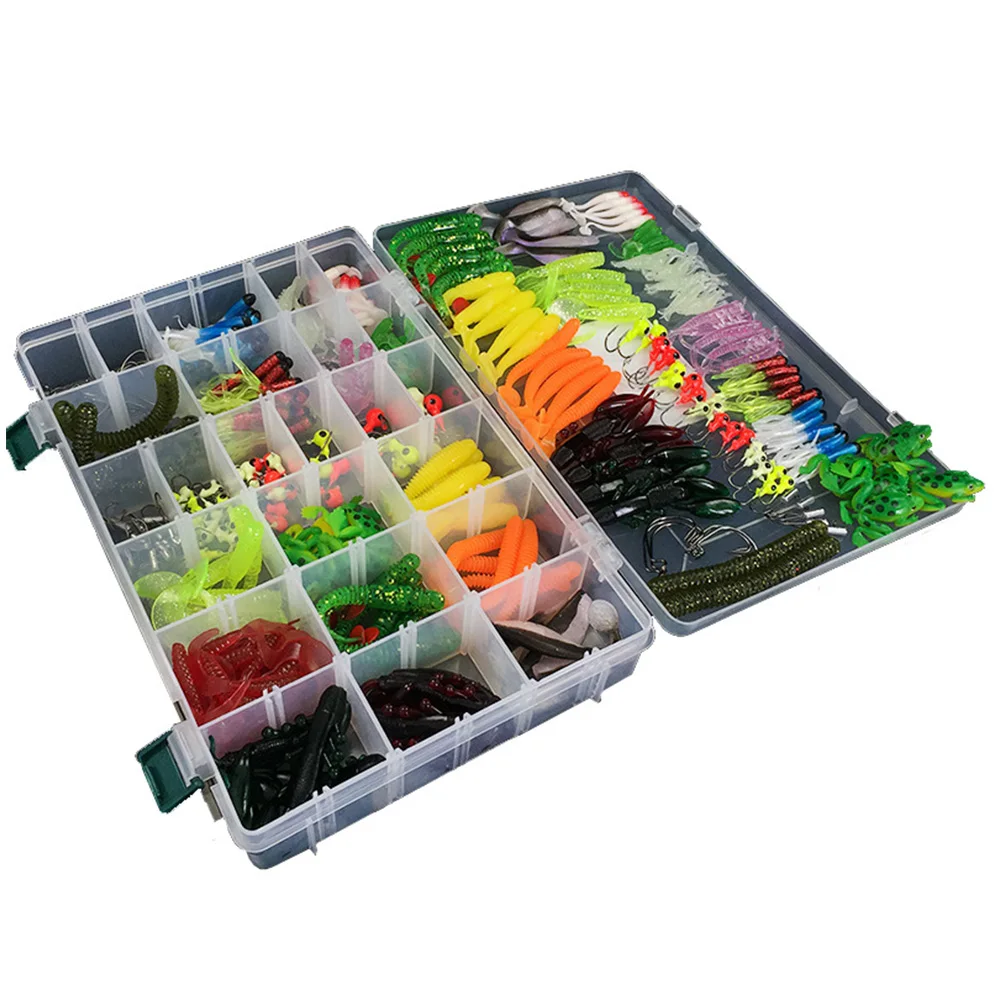 

301PCs/Lot Fishing Soft Lure Set Mixed Lures Bait Jig Head Crank Hooks Worm Artificial Baits Fishing Lures Kit Tackle with Box