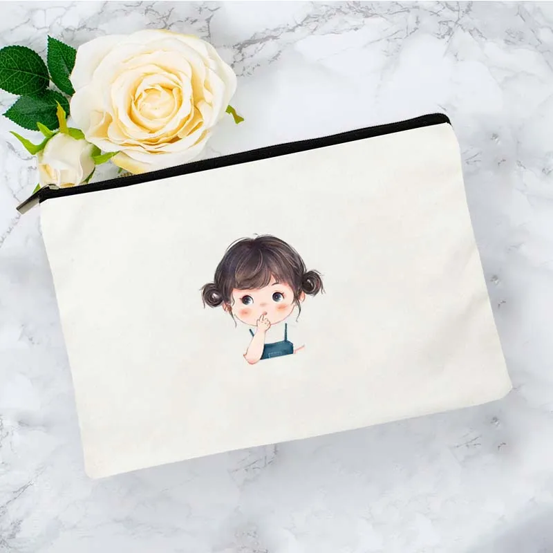 

Cute Baby Cosmetic Bag for Makeup Women Mini Storage Pouch Kawaii Free Shipping Bags Travel Women's Woman Make Up Handbags