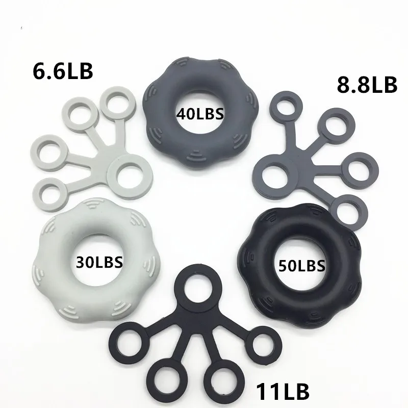 

2pcs/set Hand Gripper Trainer Finger Exercise Grip Strength Silicone Resistance Bands Wrist Muscle Trainer Fitness Equipment