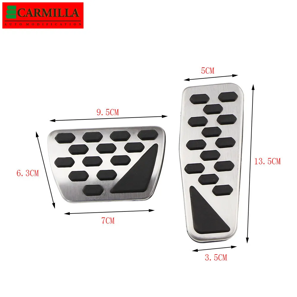 Carmilla Car Gas Brake Pedal Cover Auto Stainless Steel Foot Pedals Pad Kit for Jeep Wrangler JL 2018 2019 2020 2021 Models AT | Автомобили