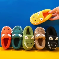 2021 fashion children home slippers baby warm cotton indoor shoes winter dinosaur slippers for boys girls flip flops soft