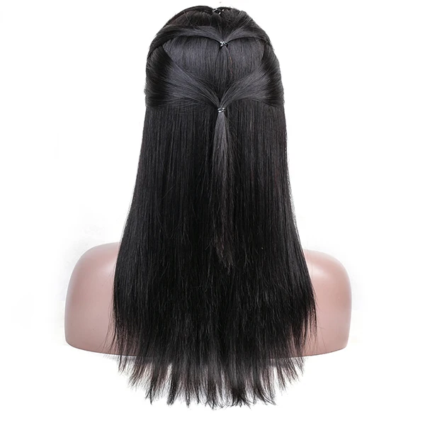HairUGo, перуанские прямые волосы, 4*4, шнуровка, парик, жук, Омбре, человеческие волосы, парики для женщин, Remy, предварительно выщипанные, натуральные волосы - Цвет волос: 1B