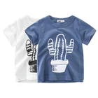 Детская футболка для мальчиков, летняя футболка с изображением кактуса, топы для девочек, детская футболка с коротким рукавом и мультяшным рисунком, одежда От 2 до 10 лет