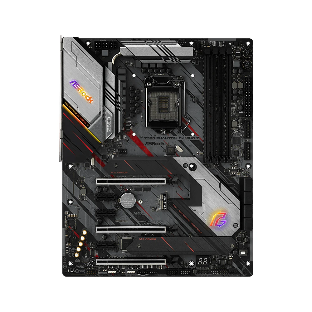 ASRock Z390 Phantom Gaming 7 For Intel LGA 1151 Socket SATA3 Ultra M.2 Interface USB 3.1 Type A+C DDR4 ATX PC Desktop Mainboard |