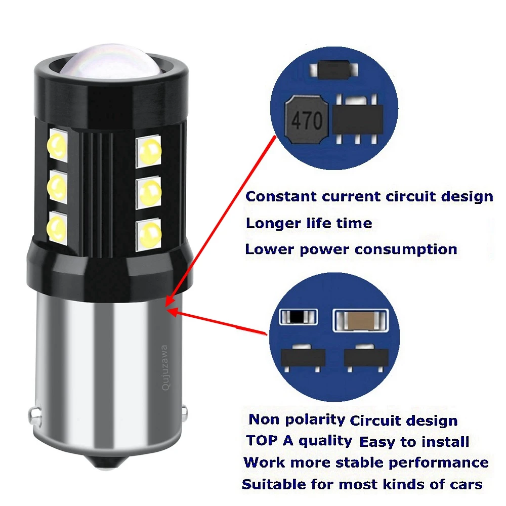 2 шт. Новинка 1156 BA15s 7506 P21W R10W R5W светодиодный сигнал поворота автомобиля стоп