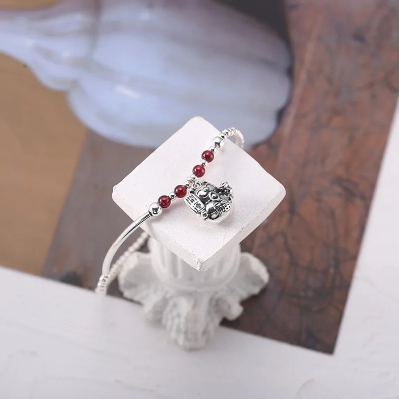 Браслеты анклеты женские из серебра 925 пробы с натуральным гранатом|Анклеты| |