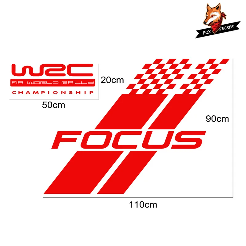 

2PCS Racing Car Door Side Stickers Captivating Auto Decor Stickers Accessories for Ford Focus 2 3 1 MK2 MK3 MK1