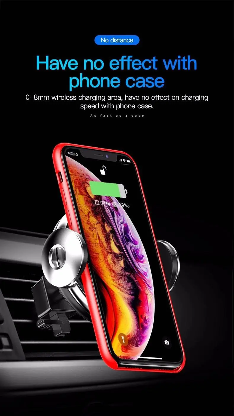 TOTU Автомобильный держатель для телефона, Беспроводная зарядка для iphone, samsung, автомобильный держатель, подставка для huawei, Xiaomi, держатель для мобильного телефона