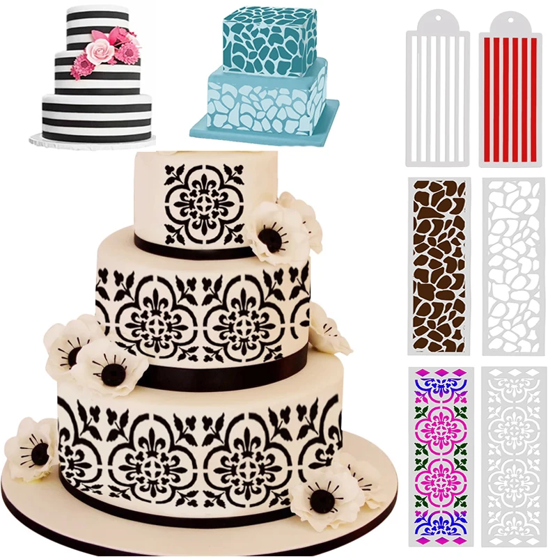 

3D Damask Lace Border Cake Side Cupcake Stencil Decoration Baking Tool Chocolate Cake Fondant Mould Baking Accessories