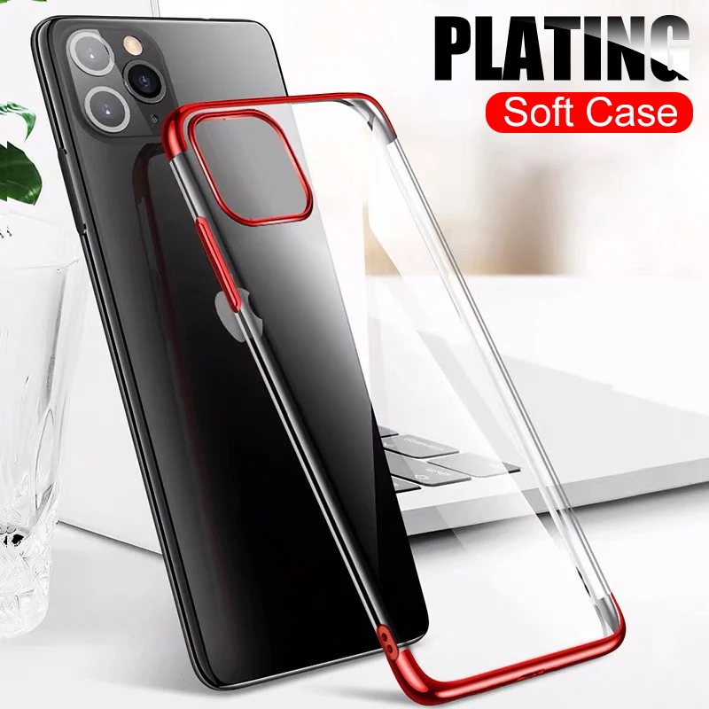 Роскошный силиконовый чехол для телефона Iphone 11 Pro Max мягкий прозрачный ТПУ 7 8 6s 6 Plus