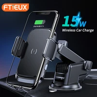 car phone polder 15w wireless charger car mount for iphone 13 12 11 pro phone holder auto fast charging for samsung s20 s10 s9