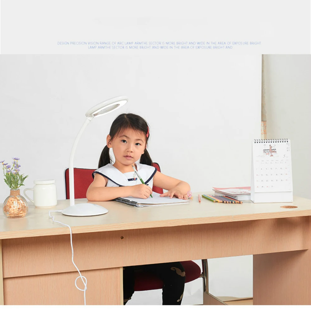 Светодиодная настольная лампа с гибким гусиным краем и сенсорным затемнением USB