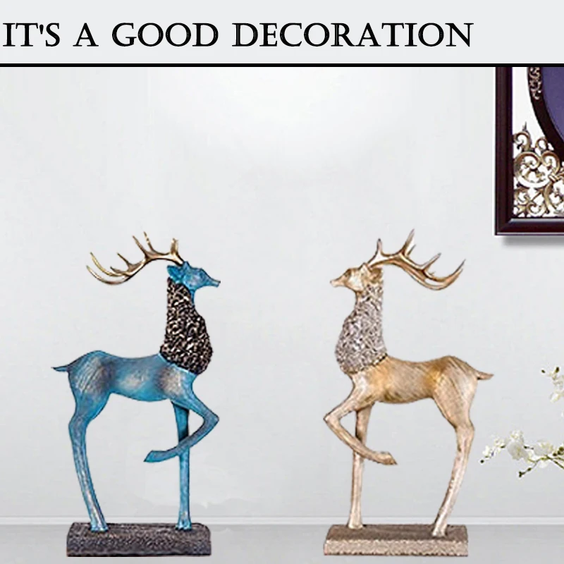 

HPDEAR American Style Elk Resin Ornament, 12.6 in, Suitable for Home, Restaurant and Party Decoration, Can be used as a Gift