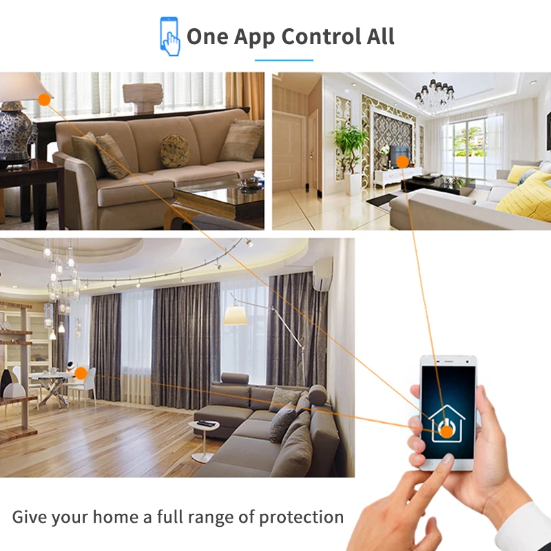 Охранная сигнализация 1080P WiFi ip-камера датчик двери умная розетка детектор дыма