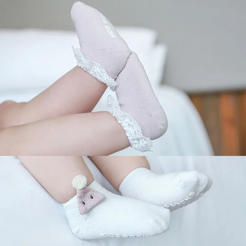 3 пар/лот детские носки по щиколотку хлопковые нескользящие тапочки Детская