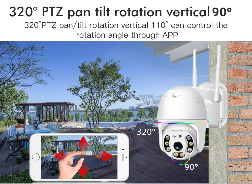 SDETER 1080P PTZ камера безопасности Wi-Fi уличная скоростная купольная Беспроводная ip-камера CCTV Pan Tilt 4X Zoom IR сетевая камера наблюдения 720P