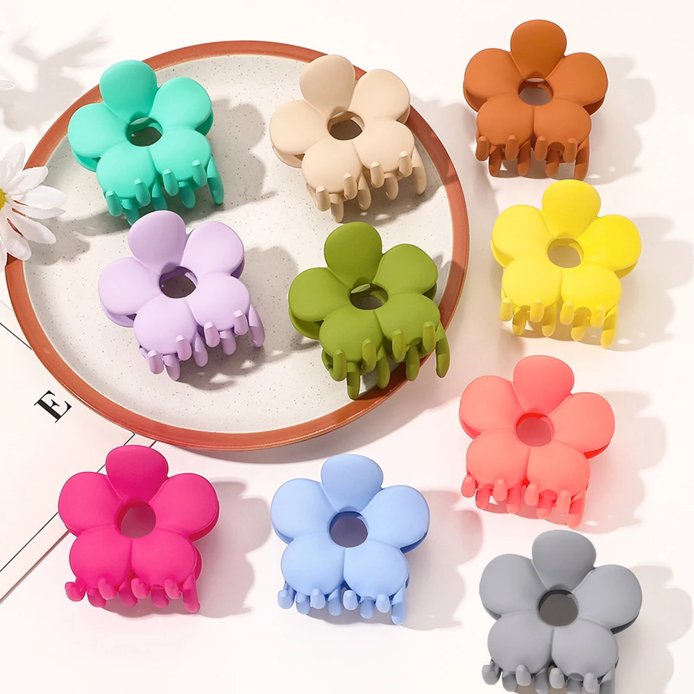 

Hair Accessories Hair Claw Frosted Hair Clip Flower Hairpins Spring Candy Plastic Hairgrips Cute Headwear Barrettes Hair Claws