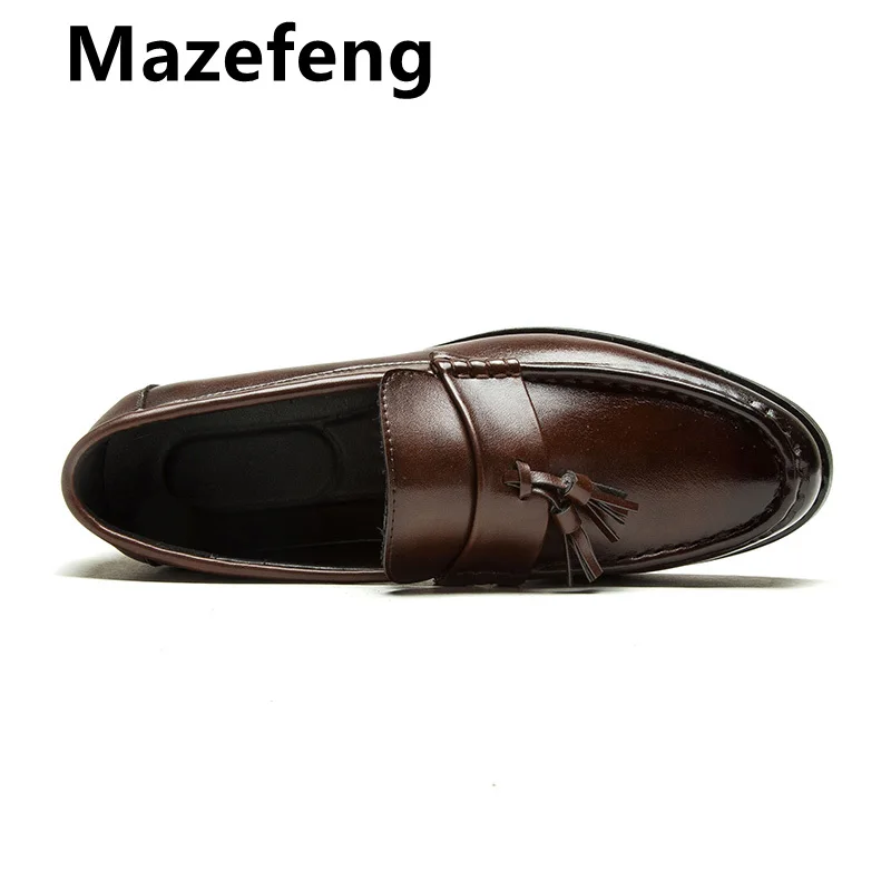 Mazefeng/Новинка года; Мужские модельные туфли; ручная работа; броги; кожаные свадебные туфли; мужские туфли на плоской подошве; кожаные оксфорды; официальная обувь