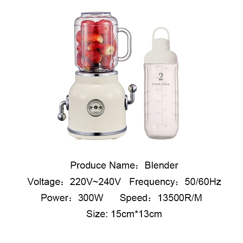 

TINTONLIFE 220V Juicer Electric Multifunction Juice Blender Fruit Vegetables Food Maker With 550ml/600ml Portable Juice Cup